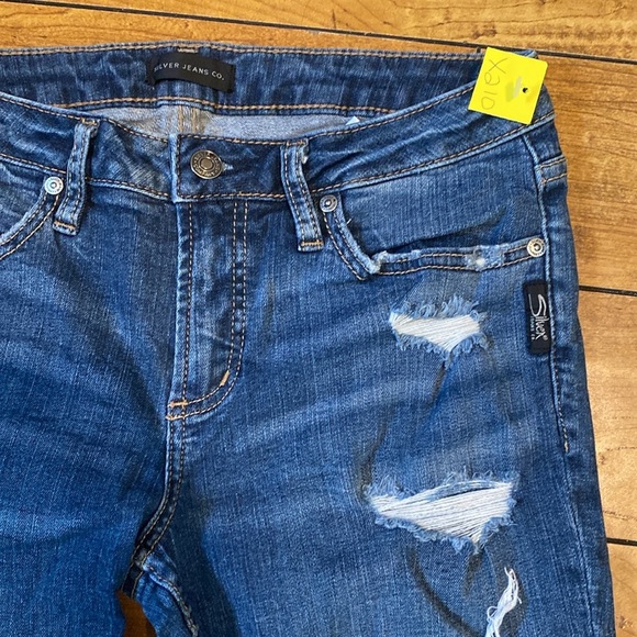 Silver aiko Skinny Distressed Denim jeans - Picture 3 of 7